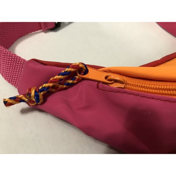 Vintage 1990's Nylon Orange Pink Kids Xpress Fanny Pack Belt Bag Hip Sack 34 - Picture 3 of 4